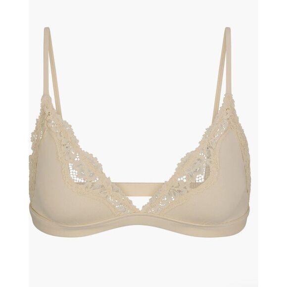 Skims Fits Everybody Lace Triangle Bralette Sand Nwt Size XXS - Picture 4 of 5